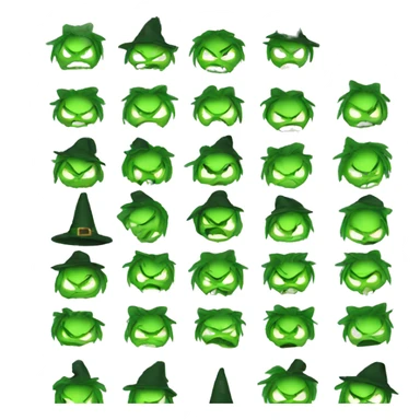 green angry evil witch sticker