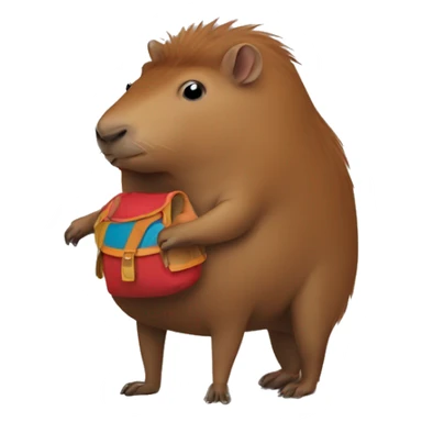 Capibara con una mochila  sticker