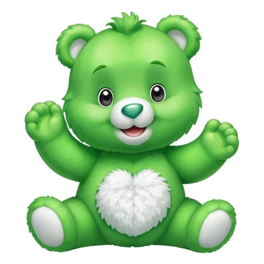 Green care bear emoji sticker