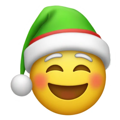 A happy face with a christmas hat sticker