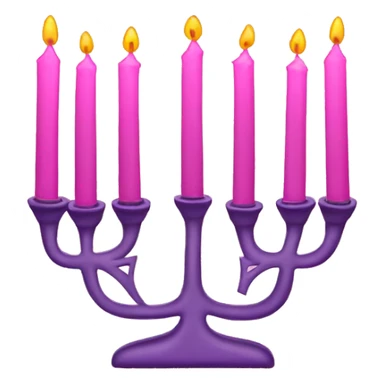 Pink Hanukkah which has 9 total candles sticker