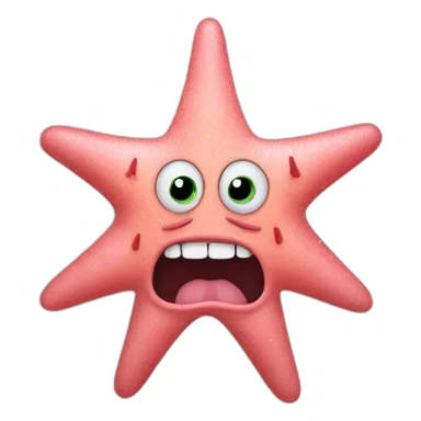 Patrick star with lashes and nails sticker