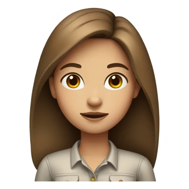 brown-a haired girl in stylish shirt sticker