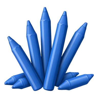 Eleven blue crayons arranged in a neat row sticker