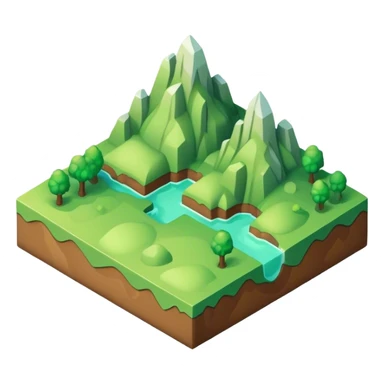 isometric terrain single green tile sticker