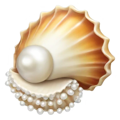 Sea shell with pearl sticker