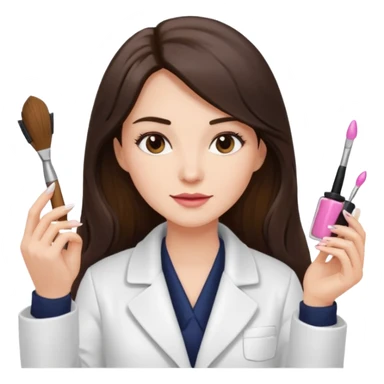 brunette nail artist long haired sticker