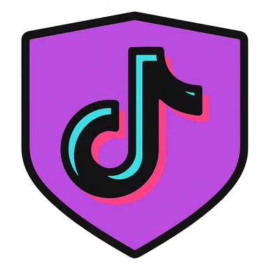Discord role icon with a stylized T in TikTok colors black white cyan and pink, modern and clean, for Discord roles sticker