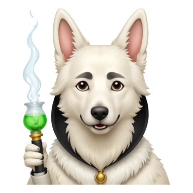 White belgian Shepard with bong sticker