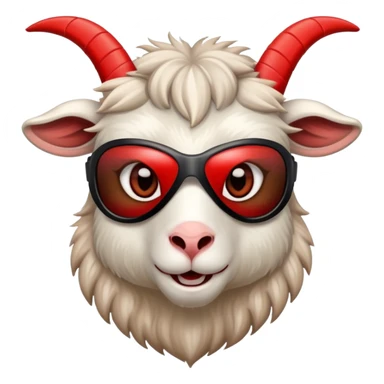 goat wearing a red ski mask sticker