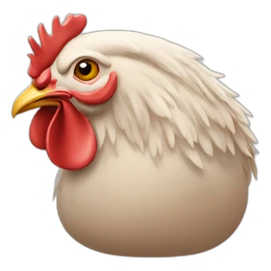 A person with hen head sticker