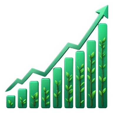 dark green growth graph sticker