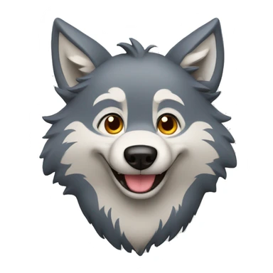 Happy wolf, animated sticker