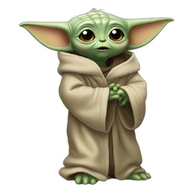 Baby yoda is scared sticker