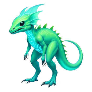 Tropical futuristic lush cool edgy neon Fionbri-Vernid-Elgyem-creature (full body) sticker