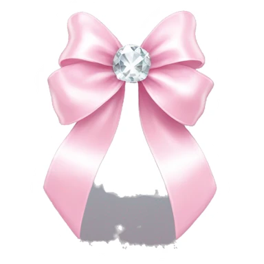 Light pink bow with clear crystal hanging  sticker