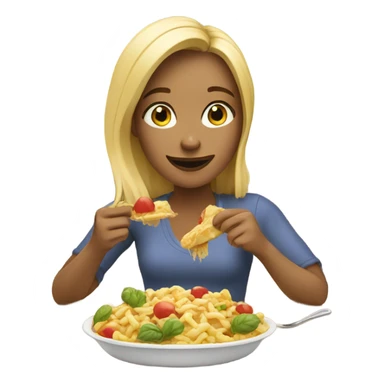 Blonde girl eating sticker