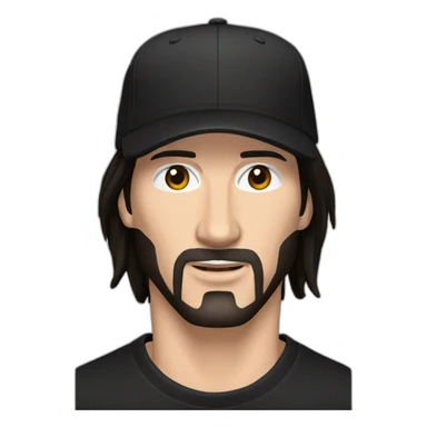 clean shaved keanu reeves with a black addidas cap sticker