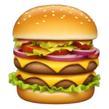 A burguer with face speaking sticker