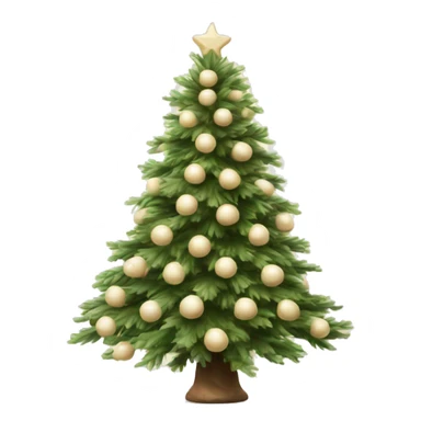 Realistic isolated cream color fir christmas tree   sticker