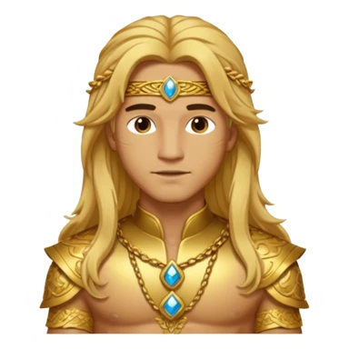 Adonis, Desire God from Rome Mythology with long golden blonde hair, gold outfit sticker