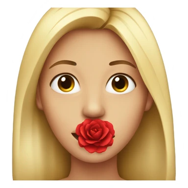 pretty face with red flower in her mout sticker
