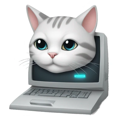 Hacker cat computer  sticker