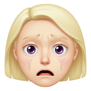 Face expressing physical pain with grimace and teary eye sticker