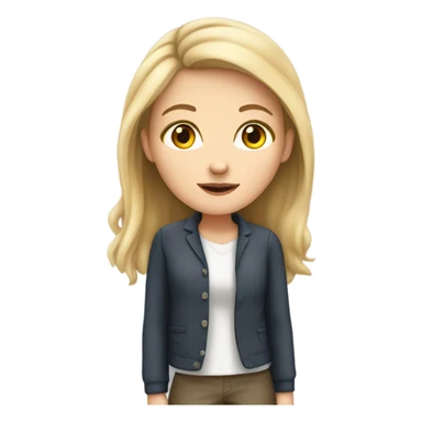 White girl at school sticker