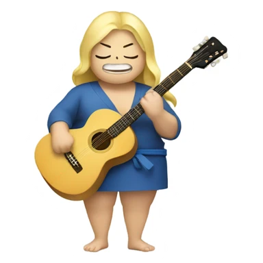 Blonde Sumo wrestler guitar sticker