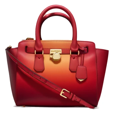 Realistic isolated dark red to candy apple red ombre Michael Kors satchel purse.  sticker