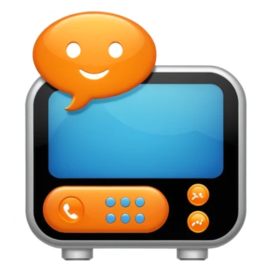 Cnc controller with orange chat bubble on the screen sticker