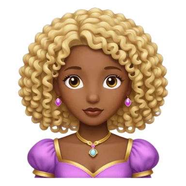 blonde curly haired princesse dark face sticker