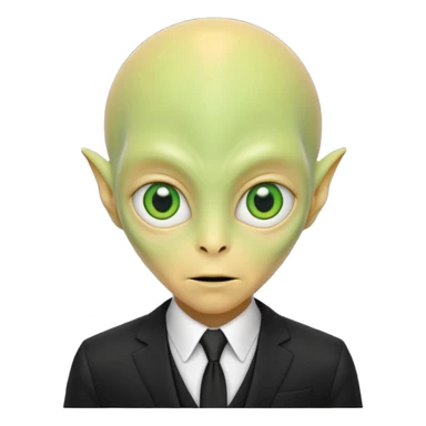 Big head alien with yellow skin, Half body. sticker