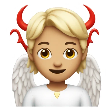 angel with devil horns sticker