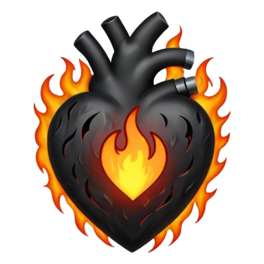 heart with black flames sticker