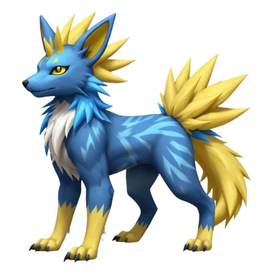 Feral Quadrupedal Digitigrade Luxray-Jolteon-Renamon-Manectric-fusion-hybrid-creature, full body  sticker