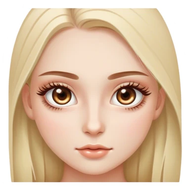 white skinned girl with long eyelashes hazel eyes sticker