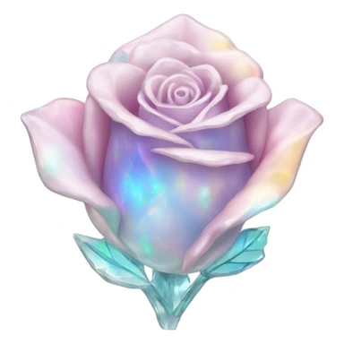 Opal crystal rose flower sticker