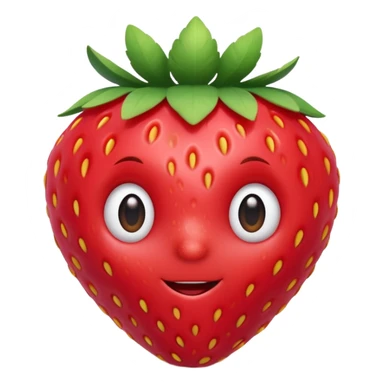3d Full hd Pixar Style cute strawberry sticker