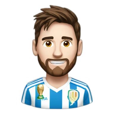messi with the world cup sticker