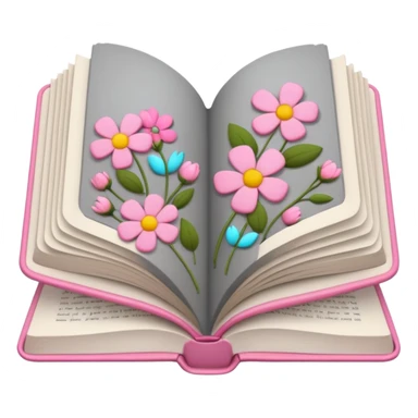 Gray Open book in a girly style sticker