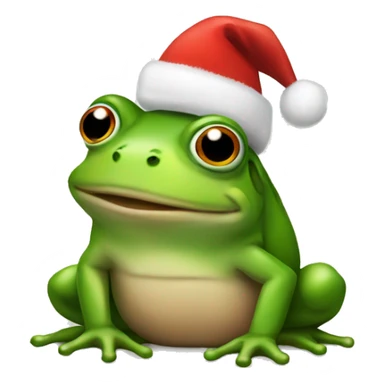 A frog name Pepe with a Christmas hat on sticker