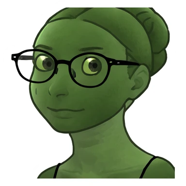 brown girl wearing glasses and drinking a matcha  sticker