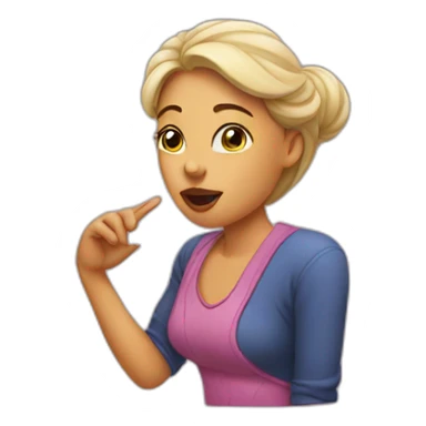 woman blowing a kiss sticker