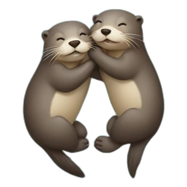 otters holding hands while sleeping on the water sticker