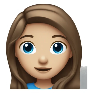 girl with long brown hair and blue eyes holding camera sticker