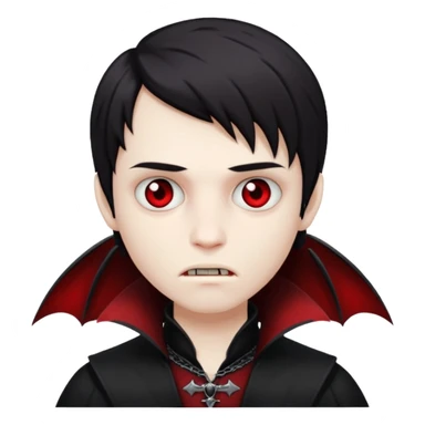 pale skin emo dark hair boy vampire sticker