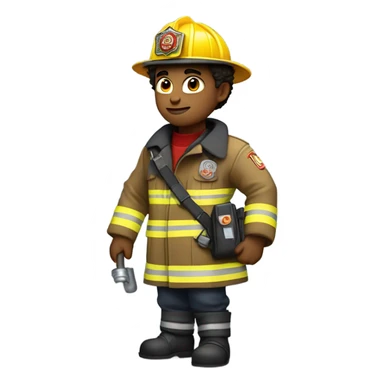 Dylan as a firefigh sticker