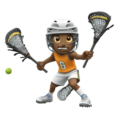 Lacrosse player scoring goal sticker